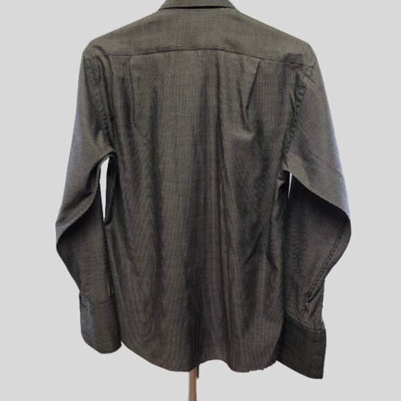 Giorgio Armani Long Sleeve Grey/Black Pinstripe Dress Shirt Size 16 - Picture 2 of 8